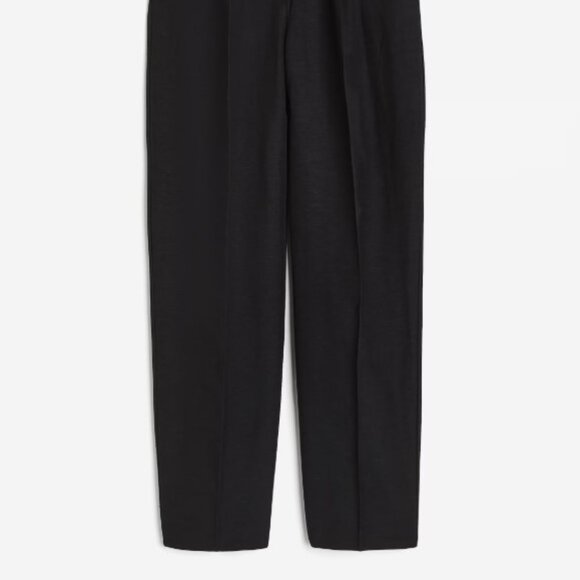 Tapered Linen-blend Pants, H&M, black, size 6 - Picture 2 of 7